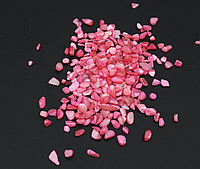 Натуральный перламутр крошка розовый скол ракушка 2-8 мм (10 грамм) для декора в аквариум