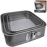 Форми для випікання набір із 3 шт. квадрат 24 см, 26 см, 28 см, фото 2