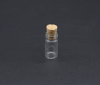 Стеклянная мини бутылочка баночка с пробкой 16 * 35 мм - 4 мл
