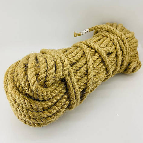 Джутовий декоративний канат, мотузка для блокхаус 10 мм 50 м, фото 2