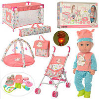 Лялька-пупс 36 см у наборі з коляскою, килимком, сумкою, п'є, ходить на горщик, 86926