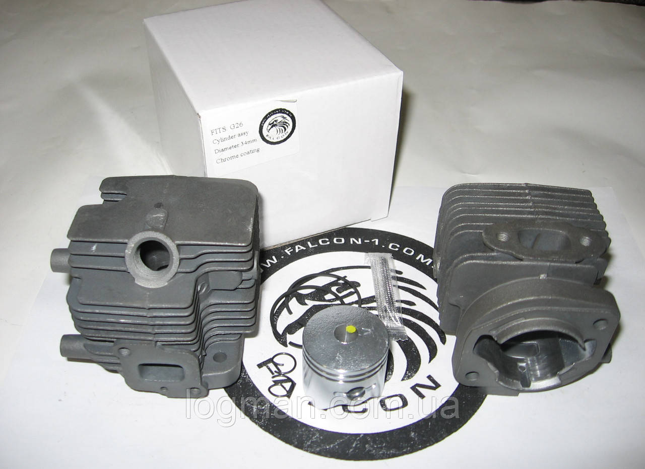 Циліндр з поршнем Shindaiwa, Komatsu, Zenoah G26N G26LS G26LH G26LS, фото 1