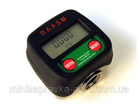 Електронний лічильник витратомір для МАСЛА і дизпалива RAASM 1/2 (1-40 л/хв) (похибка до 0,3 %) Італія, фото 2