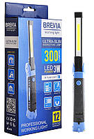 Инспекционная лампа Brevia LED Ultra-Slim 3W COB+1W LED 300lm 2000mAh microUSB