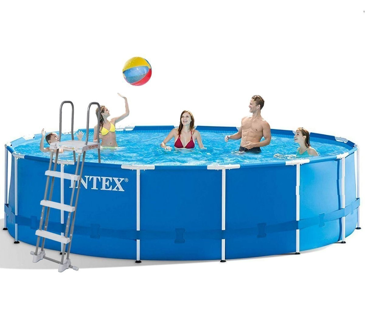 Каркасний басейн Intex, 457х122 см (сходи, тент, підстилка)
