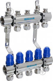 Колектор  латунний "GROSS" на 5 контурів для опалення