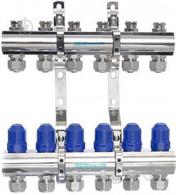 Колектор  латунний "GROSS" на 6 контурів для опалення