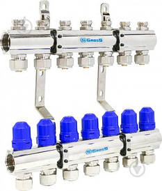 Колектор  латунний "GROSS" на 7 контурів для опалення