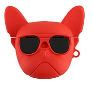 Чохол для навушників AirPods силіконовий у вигляді собаки Червоний (KG-1549)