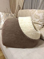 Домики из меха  меховый домик с меховой подушкой для кошек и собак коричневый с молочной вставкой 60х50х40 см.
