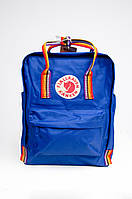 Рюкзак Fjallraven Kanken Classic Rainbow 16 л з райдужними ручками Синій (FK16-32)