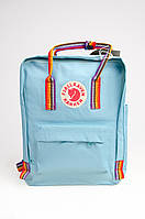 Рюкзак Fjallraven Kanken Classic Rainbow 16 л с радужными ручками Голубой (FK16-33)