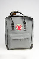 Рюкзак Fjallraven Kanken Classic Rainbow 16 л з смугастими ручками Сірий (FK16-39)