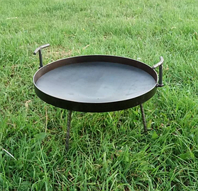 Сковорідка діаметром 30 см похідна, туристична, для вогню або мангала, без кришки