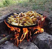 Сковорода туристична з диска борони діаметром 40 см без кришки ніжки і ручки викручуються