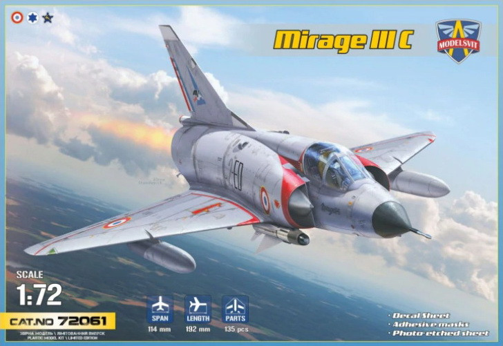 1/72 Modelsvit 72061 французький багатоцільовий винищувач Mirage III C