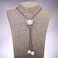 Підвіска "Кот" сріблястий d-29х25мм на довгому ланцюжку "чорне золото" L-100см купити біжутерію оптом в інтернеті