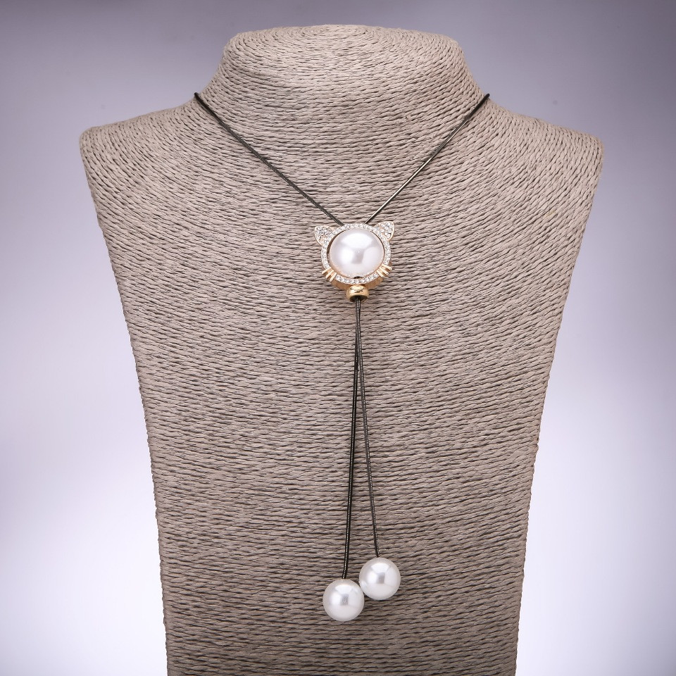 Підвіска "Кот" золотистий d-29х25мм на довгому ланцюжку "чорне золото" L-100см купити біжутерію дешево оптом в інтернеті