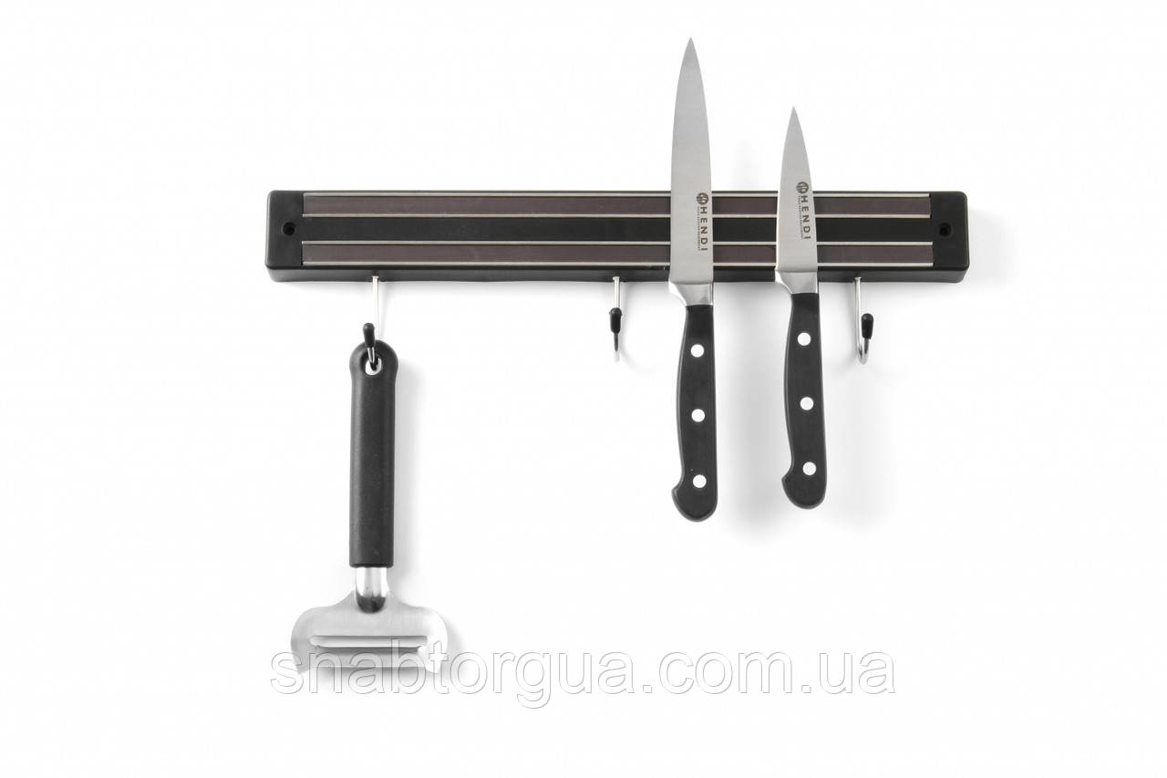 Магнітний тримач для ножів Планка з гачками HENDI (34, 47, 62 см) Нідерланди