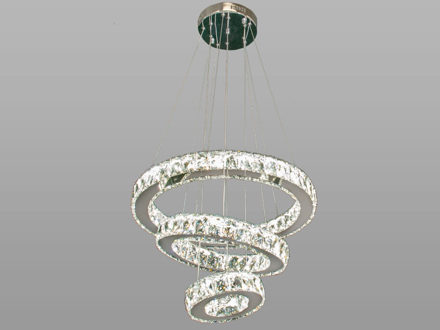 Кришталева світлодіодна люстра-підвіс 7201-6A/480+340+190, фото 1