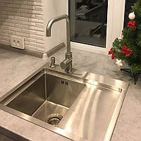 Кухонна мийка Platinum Handmade 5848/220 L сталь 3.0/0.8 з дозатором