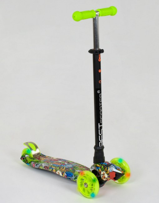 Самокат триколісний дитячий Maxi Best Scooter А 24647 /779-1391 колеса світяться