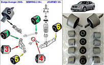 Сайлентблок Dodge Avenger 08- (к-кт 12 шт.) CHRISLER SEBRING 2 06-; JOURNEY 09-