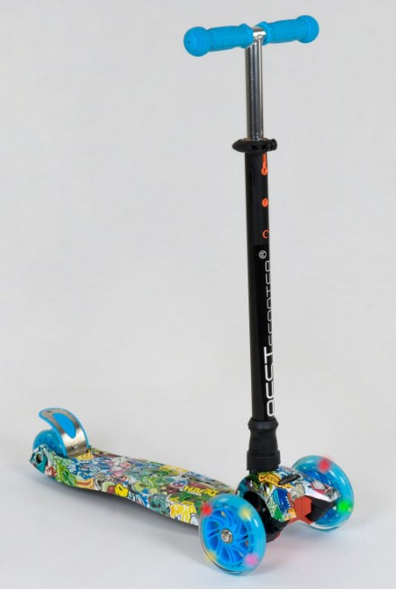 Самокат триколісний дитячий Maxi Best Scooter А 25467 /779-1322 колеса світяться