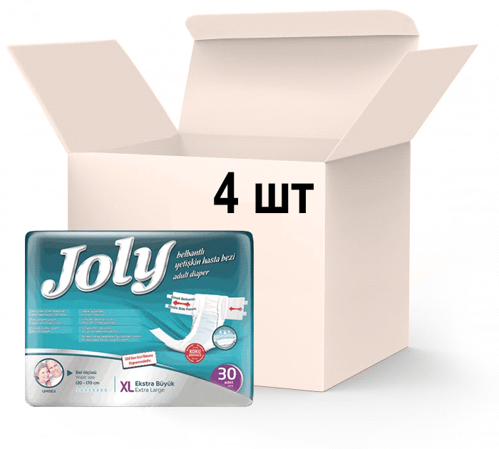 Упаковка підгузників для дорослих Joly 4 Extra Large 4 пачки х 30 шт