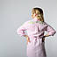 Жіноча туніка з довгим рукавом, з пояском, вишивка - вьюнок, тканина онікс, колір - рожевий, фото 4