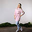 Жіноча туніка з довгим рукавом, з пояском, вишивка - вьюнок, тканина онікс, колір - рожевий, фото 9