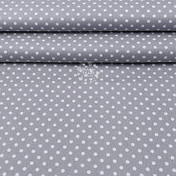 Ранфорс з горошком 6 мм на графітовому тлі, ширина 240 см (№1106)