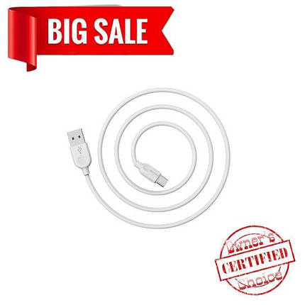 USB кабель Borofone BX14 Type-C 1m белый, фото 2