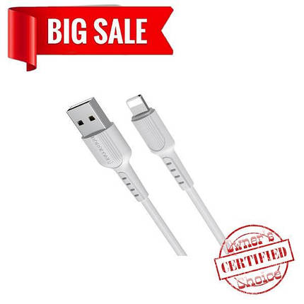 USB кабель Borofone BX16 Lightning 1m белый, фото 2