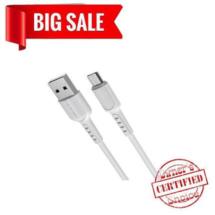 USB кабель Borofone BX16 Micro 1m белый, фото 2