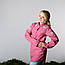 Жіноча туніка з довгим рукавом, з пояском, вишивка - квітки, тканина онікс, колір - темно - рожевий, фото 2