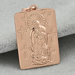 Іконка Богородиця 70301 для ланцюжка до 3 мм розмір 32х17 мм вага 3.9 г позолота РО