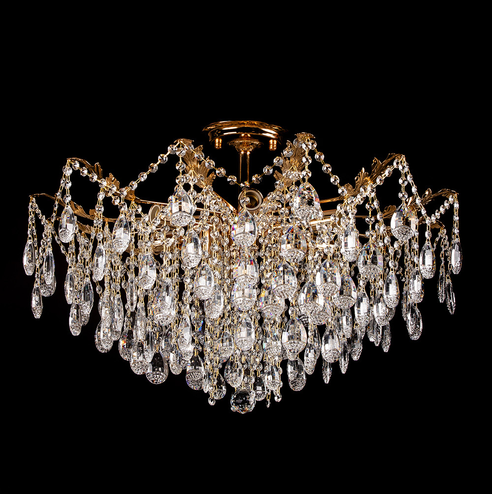 Люстра кришталева стельова золото gf 9/73476-hs