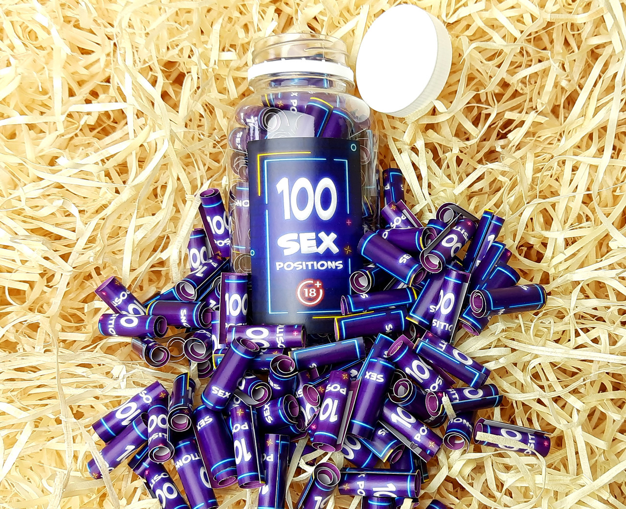 100 Sex Positions - Камасутра в картинках і в баночці - подарунок для закоханої пари - гра для дорослих, фото 1