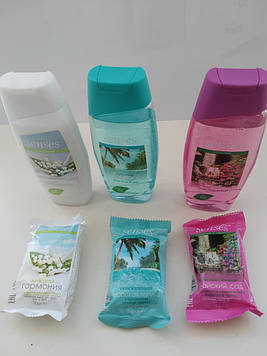 Набір гелів + мило Senses Avon подарунковий Райський сад (6 товарів)