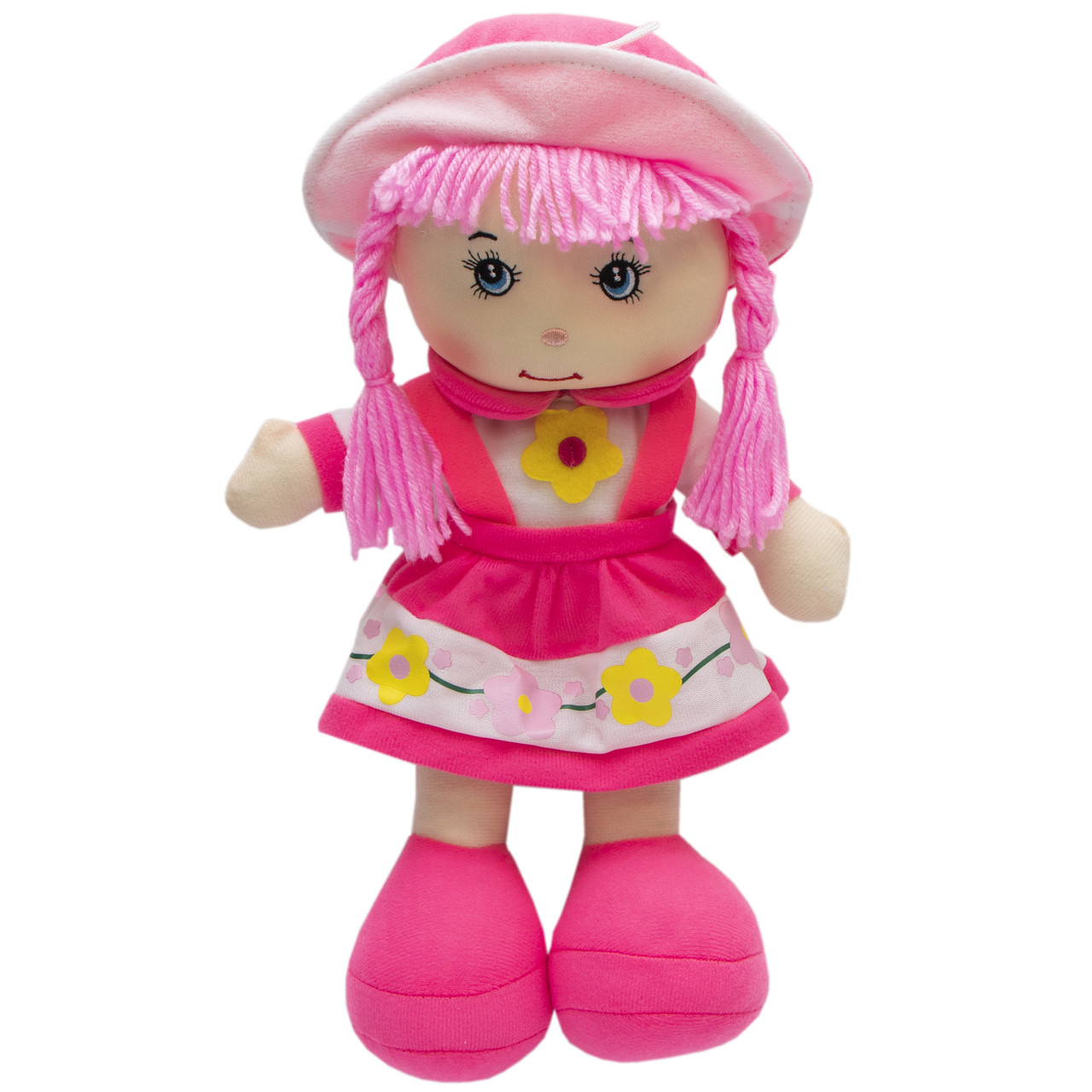Лялька м'яка 36 см, рожева сукня (860777)