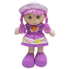 Лялька м'яка 36 см, фіолетова сукня (860791)
