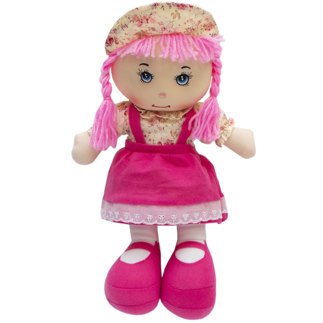 Лялька м'яка 36 см, рожева сукня (860838)