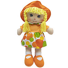 Лялька м'яка 36 см, помаранчева сукня (860906)