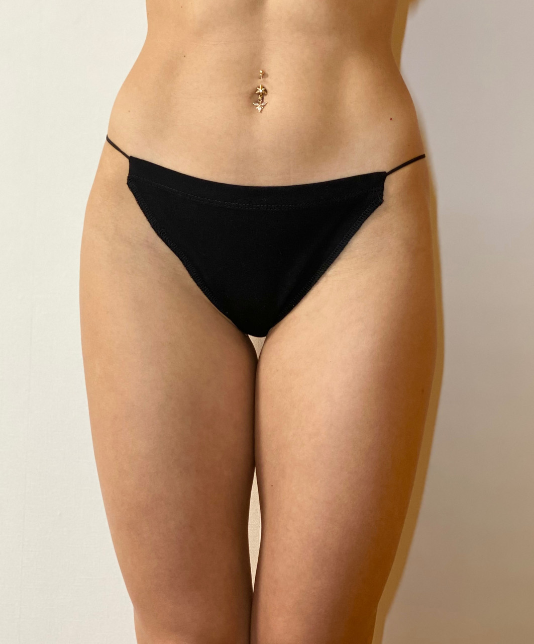 Одноразові жіночі стрінги для spa, лазні з бавовни чорного кольору упаковка 50 од., фото 1