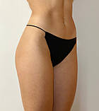 Жіночі одноразові трусики для спа, салонів краси, масажу чорного кольору 100 одиниць, фото 4