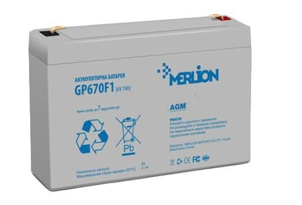 Аккумуляторна батарея Merlion agm gp670F1 6 V 7Ah ( 150 x 35 x 95 (100 )