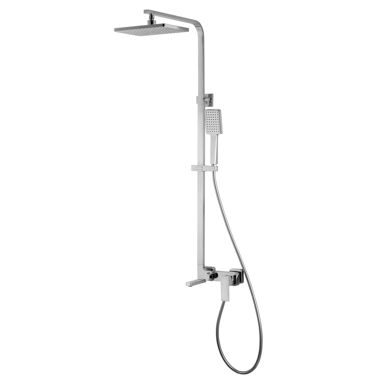 LEON система душова (змішувач для ванни, верхній і ручний душ 1 режим, шланг полімер 1,5 м)