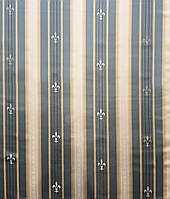 Портьерная ткань для штор Жаккард бежево-голубого цвета с рисунком