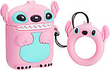 Чохол для навушників AirPods 1/2 Стіч Stitch рожевий, фото 3